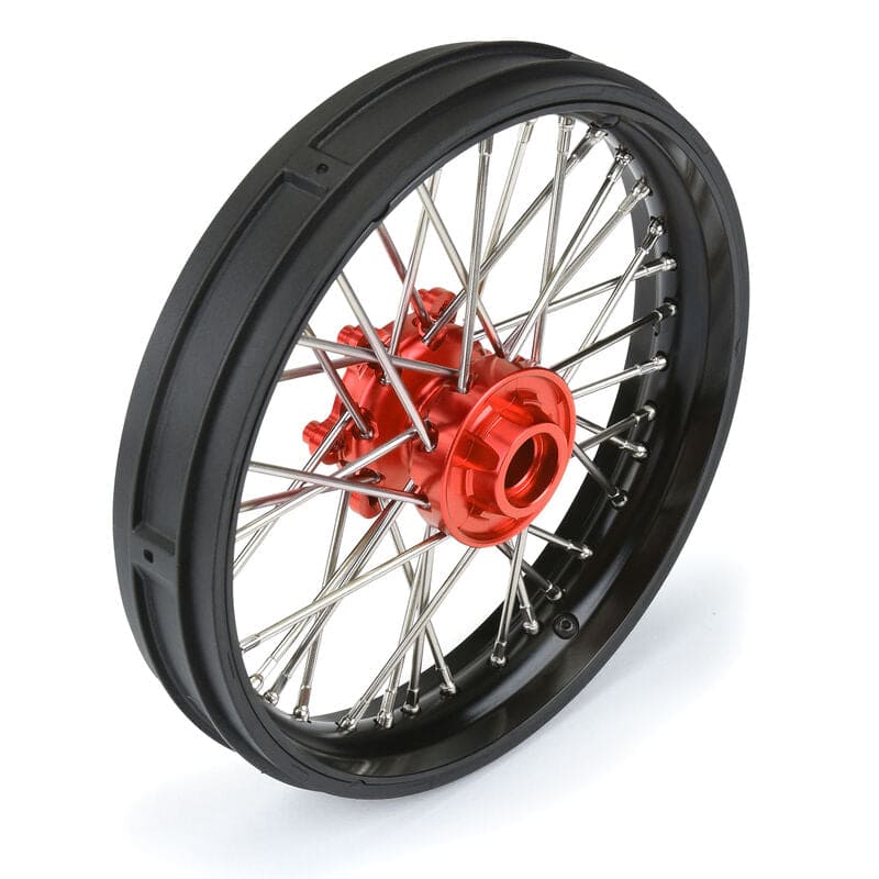 PRO283600T2 1/4 Pro-Spec Aluminum V2 Bead Front Wheel Black/Red (1): P