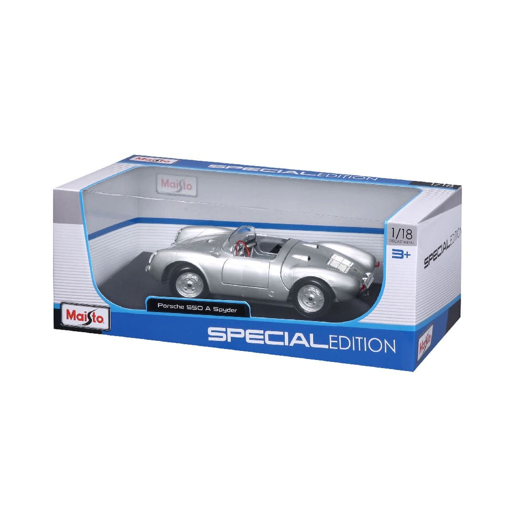 MAI31843 Maisto 1/18 SE 1956 Porsche 550A Spyder (Silver)