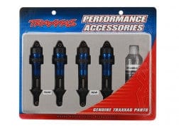 TRA5460A Shocks, GTR aluminum, blue-anodized (fully assembled w/o springs) (4)