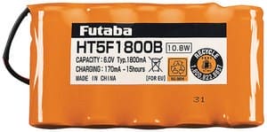 FUTUBA0142 1800mAh 6.0V NiMh Transmitter Battery (5-Cell)