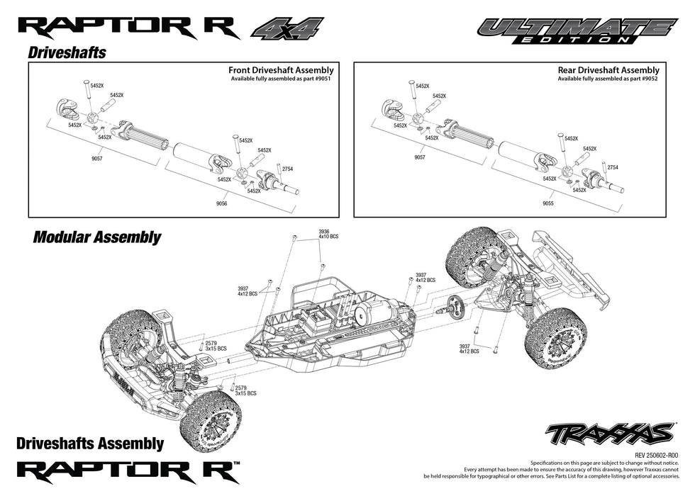 TRA101177-4FOXSE Traxxas 1/10 Ford Raptor R VXL Brushless 4x4 RTR - Fox SE ** Needed to Complete # tra2996X