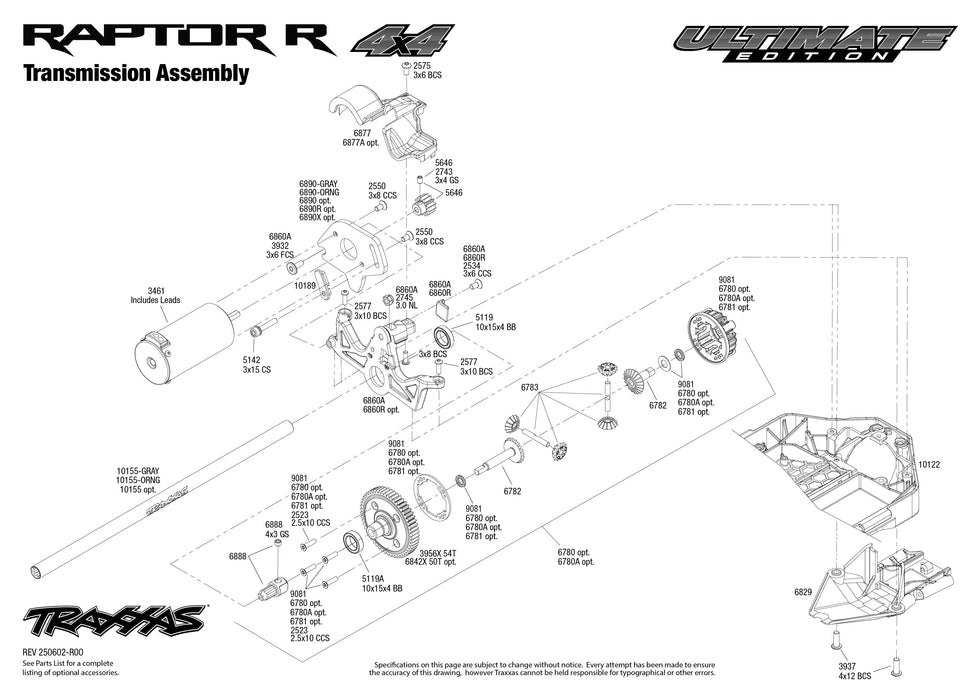 TRA101177-4FOXSE Traxxas 1/10 Ford Raptor R VXL Brushless 4x4 RTR - Fox SE ** Needed to Complete # tra2996X