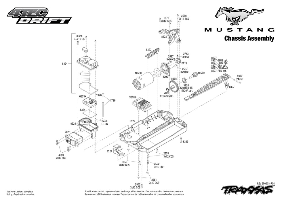 TRA105237-4GREEN Traxxas 4-Tec 2024 Ford Mustang Drift - Green **Sold Separately you will need TRA2992 to run this