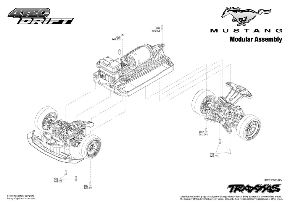 TRA105237-4GREEN Traxxas 4-Tec 2024 Ford Mustang Drift - Green **Sold Separately you will need TRA2992 to run this