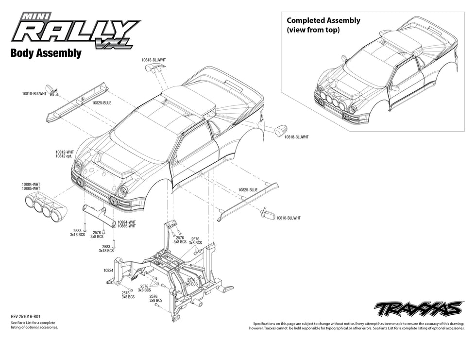 TRA108046-1WHITE Traxxas 1/16 RS200 Mini Rally VXL-3S 4x4 RTR - White (B&C Incl)