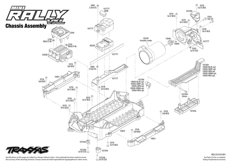 TRA108046-1WHITE Traxxas 1/16 RS200 Mini Rally VXL-3S 4x4 RTR - White (B&C Incl)