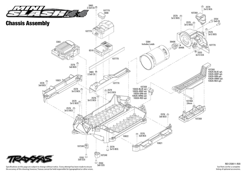 TRA108164-1PINK Traxxas Mini Slash BL-2S 4x4 RTR (B&C included) - Pink (Sold Separately extra battery please ORDER #TRA2825X)