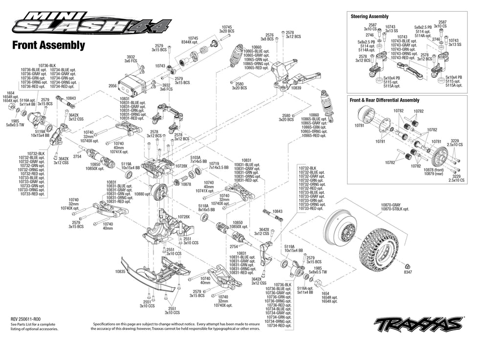 TRA108164-1GREEN Traxxas Mini Slash BL-2S 4x4 RTR (B&C included) - Green (Sold Separately extra battery please ORDER #TRA2825X)
