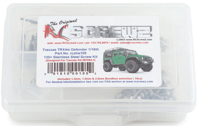 RCZTRA105 Stainless Steel Screw Kit: Traxxas 1/18 TRX-4M Defender