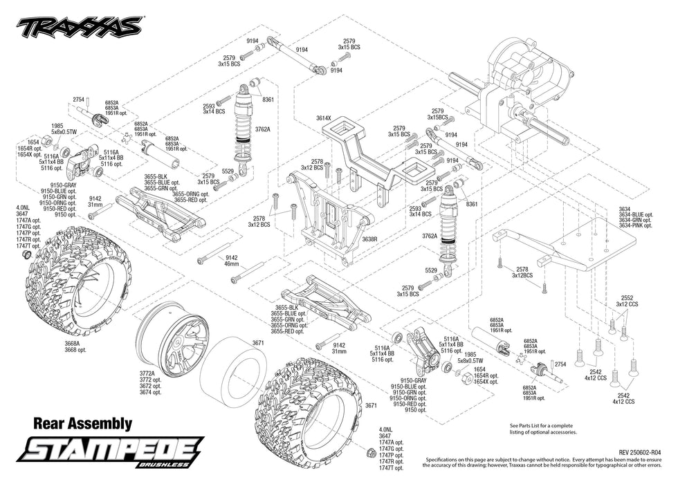 TRA36354-4RED Traxxas 1/10 Stampede 2WD BL-2S HD Clipless - Red**Free battery charger with the purchase of this truck. Please add TRA2827X and TRA2920 to your order  to get it free.** if you order from this promotion it is final sale