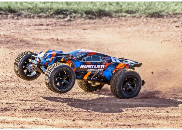 TRA37454-4ORANGE Traxxas 1/10 Rustler HD VX3 BL 2WD RTR - Orange