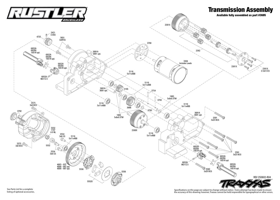 TRA37354-4BLUE Traxxas 1/10 Rustler 2WD BL-2S Clipless - Blue**Free battery charger with the purchase of this truck. Please add TRA2827X and TRA2920 to your order  to get it free.** if you order from this promotion it is final sale