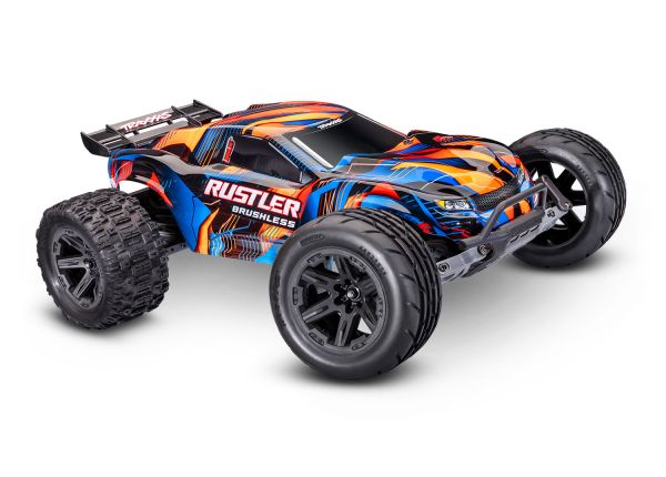 TRA37454-4ORANGE Traxxas 1/10 Rustler HD VX3 BL 2WD RTR - Orange *YOU