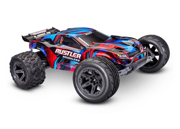 TRA37454-4RED Traxxas 1/10 Rustler HD VX3 BL 2WD RTR - Red