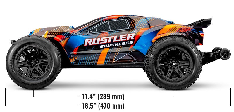 TRA37454-4 BLACK Traxxas 1/10 Rustler HD VX3 BL 2WD RTR - BLACK *YOU will need this to run this truck # tra2970-3S