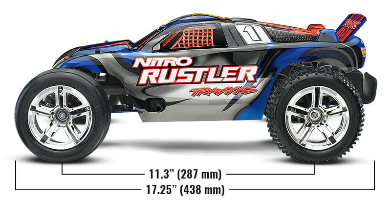 TRA44096-3 BLUE 1/10 Nitro Rustler 2WD w/TSM **SOLD SEPARATELY you will need this fuel for this car TRA5020