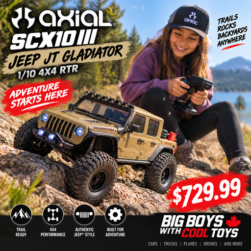 AXI-2443T1 Axial 1/10 SCX10 III Jeep JT Gladiator 4X4 RTR - Tan # SPMX323S30 AND SPMXC2090P TO RUN THE TRUCK