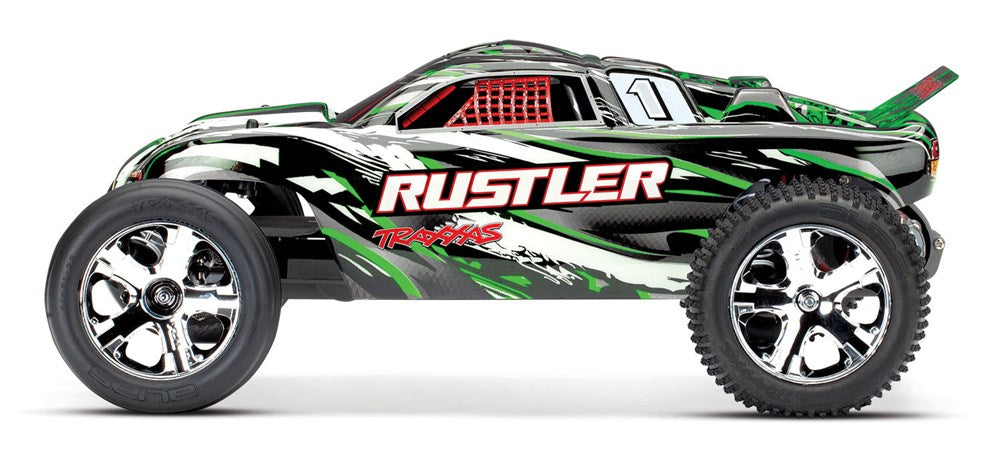 TRA37054-4 GREEN Rustler: 1/10 Scale Stadium Truck with TQ 2.4 GHz radio system YOU will need this part # TRA2992 to run this turck***FREE SHIPPING IN CANADA USE CODE: FREESHIPPINGJULY2022 AT CHECKOUT