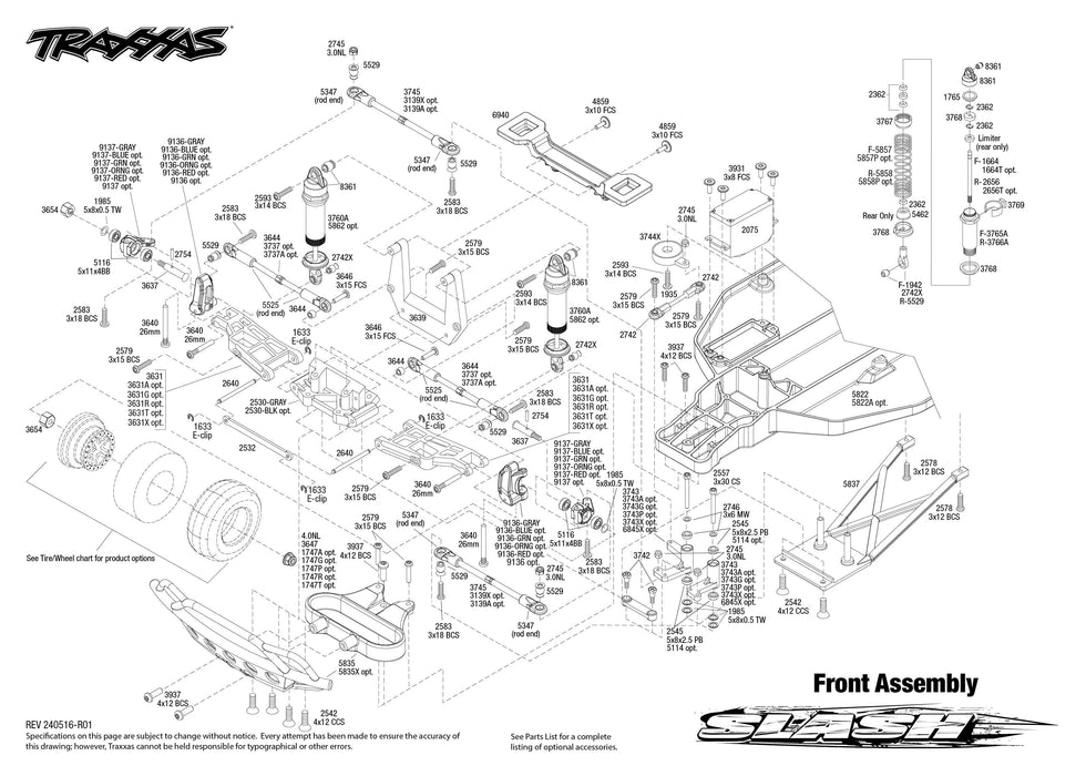 TRA58234-8RED Traxxas 1/10 Slash ExtremeHD 2wd RTR - Red**QUCK CHARGER &LONG RUN TIME BATTERY ORDER PART # TRA2992**