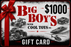 Big Boys With Cool Toys Gift Cards $25 - $1000