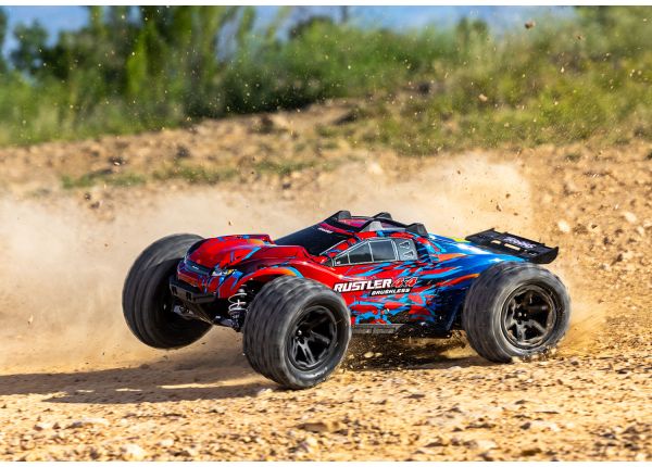 TRA67464-4RED Traxxas 1/10 Rustler HD VX3 4WD RTR - Red