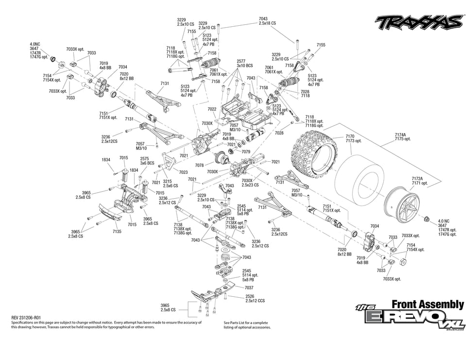 TRA71076-8BLUEX Traxxas 1/16 E-Revo VXL 4x4 RTR - BlueX