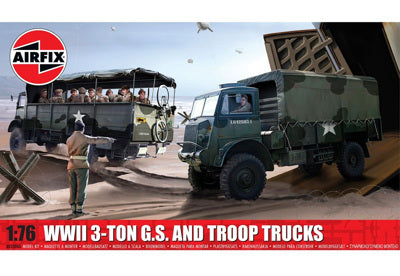 A03306A 1:76 WWII 3-ton 4x4 General Service & Troop Trucks