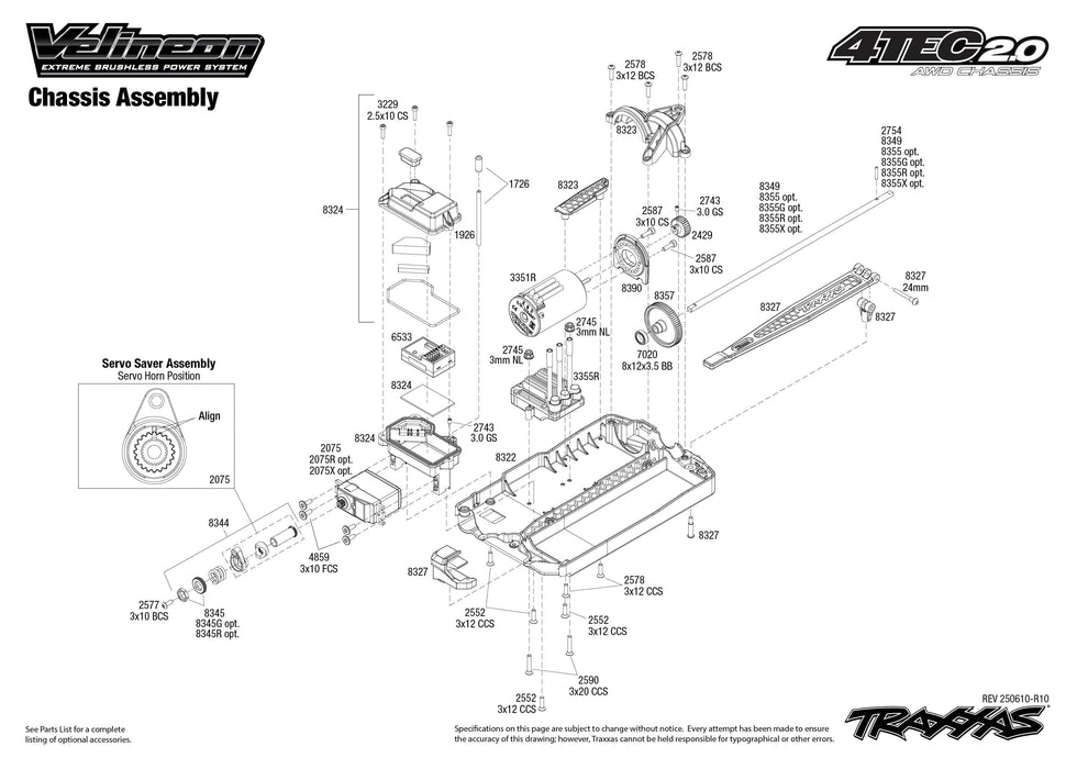 TRA83076-4-Tec 2.0 VXL: 1/10 Scale AWD Chassis. Ready-To-Race***YOU will need this part # TRA2992 to run this turck
