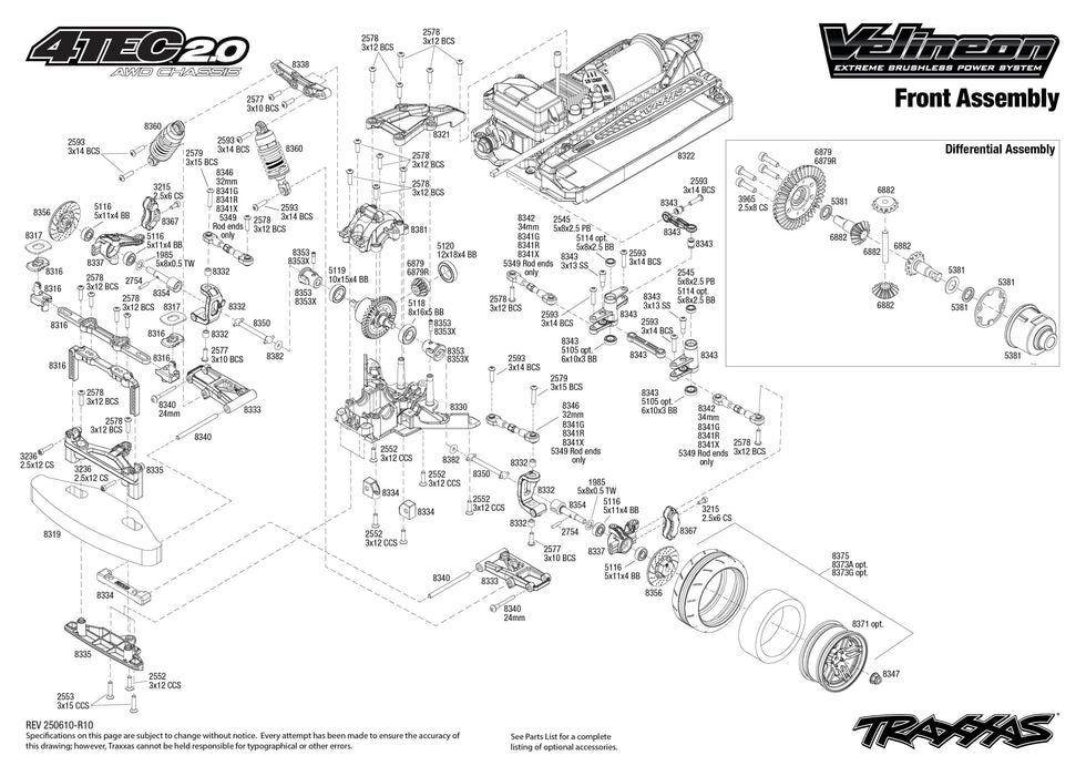 TRA83076-4-Tec 2.0 VXL: 1/10 Scale AWD Chassis. Ready-To-Race***YOU will need this part # TRA2992 to run this turck