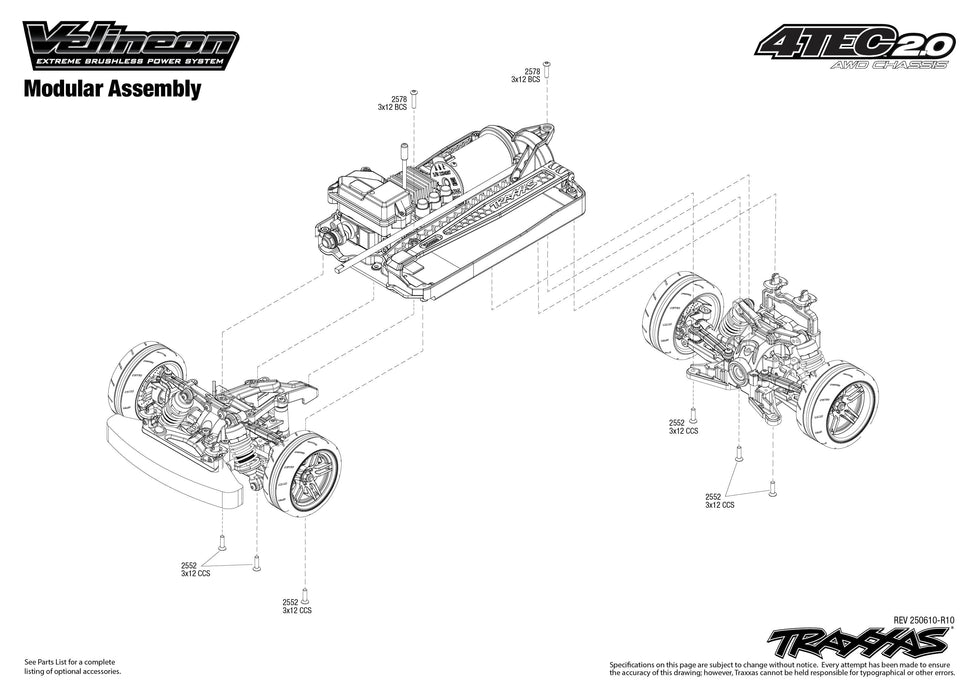 TRA83076-4-Tec 2.0 VXL: 1/10 Scale AWD Chassis. Ready-To-Race***YOU will need this part # TRA2992 to run this turck