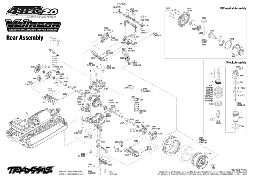TRA83076-4-Tec 2.0 VXL: 1/10 Scale AWD Chassis. Ready-To-Race***YOU will need this part # TRA2992 to run this turck