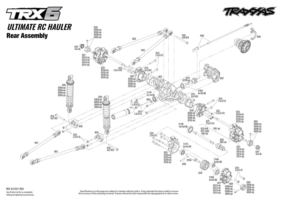 TRA88086-84   2023 BLACK Traxxas TRX-6 Ultimate RC Hauler 6X6 w/ LEDs & Winch - Black **Sold Separately YOU will need this part #TRA2970-3S to run this truck