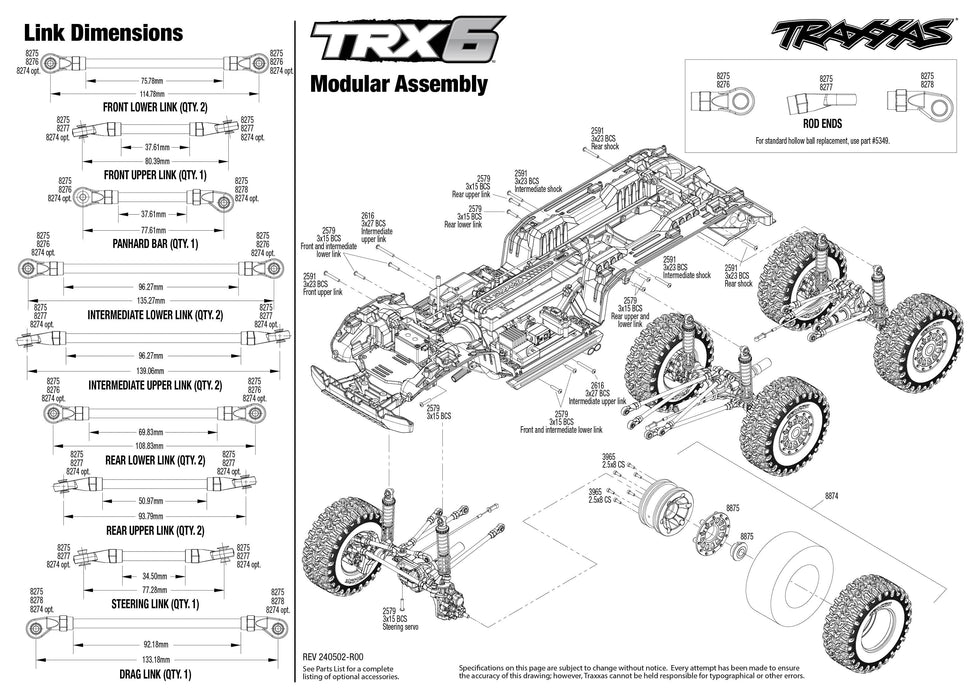TRA88296-4BLACK Traxxas TRX-6 Mercedes Benz G63 AMG 6x6 clipless body - Black **SOLD SEPARATELY AND REQUIRED ORDER PART # TRA2970-3S**