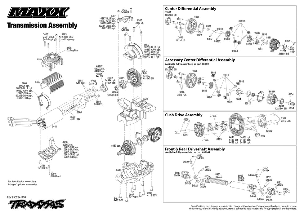 Kit de roulements à billes scellés, pour Traxxas 1/10 Maxx 2.0 WideMaxx 8996X 8950X CV, arbre de transmission, moyeu d'essieu (8 pièces) F & R Rc, pièces de mise à niveau de Kit de roulements à billes scellés, pour Traxxas 1/10 Maxx 2.0 WideMaxx 8996X 8950X CV, arbre de transmission, moyeu d'essieu (8 pièces) F & R Rc, pièces de mise à niveau de