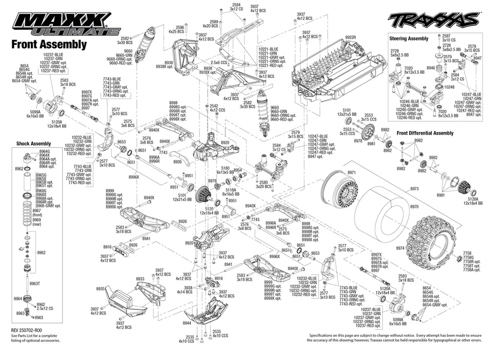 TRA89087-4BLUE Traxxas Maxx Ultimate VXL-4S 4x4 RTR - Blue *** YOU will need this part # TRA2998 to run this truck