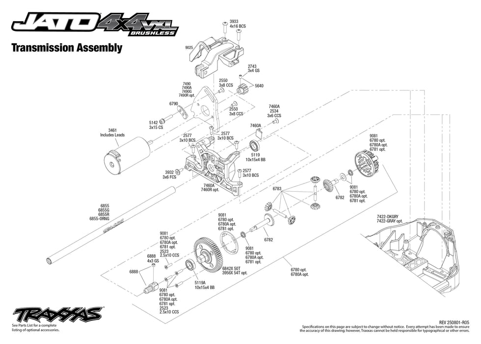 TRA90386-4ORANGE Traxxas Jato 4x4 VXL 1/8 Scale w/ Clipless Body - Orange ** Needed to Complete # tra2996X