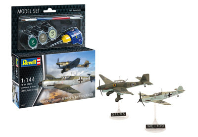 RVG63770 1:144 Model Set Messerschmitt Bf109E & Ju87B Stuka (12/ctn)