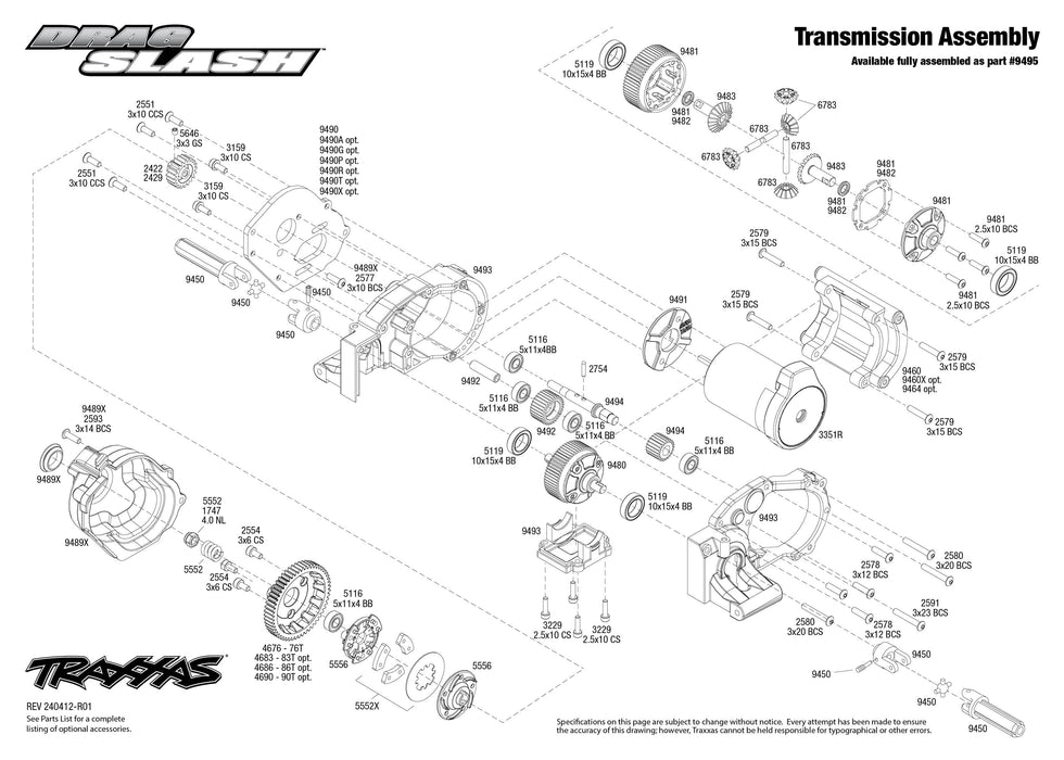 TRA94346-74RED Traxxas Ford Mustang 5.0 Drag Slash Extreme Heavy Duty - Red **Sold Separately you will need TRA2970-3S to run this