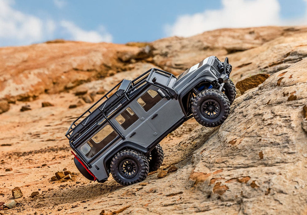 TRA97054-1 Traxxas TRX-4M Land Rover Defender 1/18 RTR Trail Truck, Silver (Sold Separately extra battery please ORDER #TRA2821)