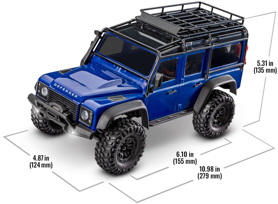 TRA97054-1 Traxxas TRX-4M Land Rover Defender 1/18 RTR Trail Truck, Silver (Sold Separately extra battery please ORDER #TRA2821)