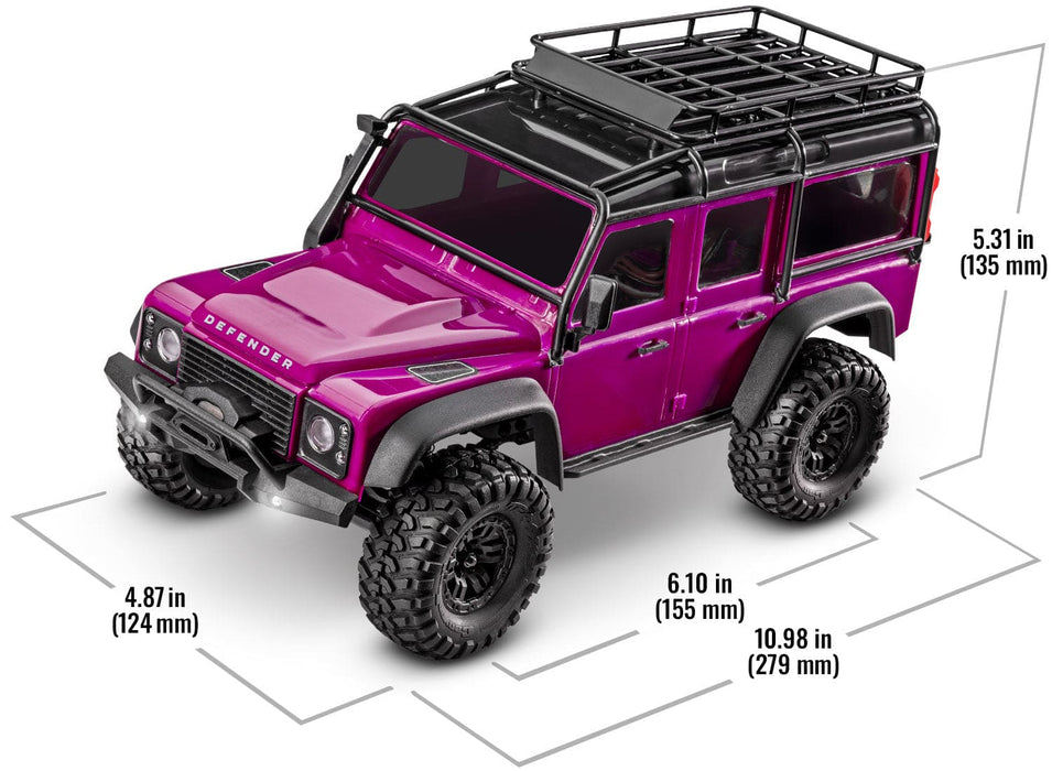 TRA97054-1 Traxxas TRX-4M Land Rover Defender 1/18 RTR Trail Truck, Silver (Sold Separately extra battery please ORDER #TRA2821)