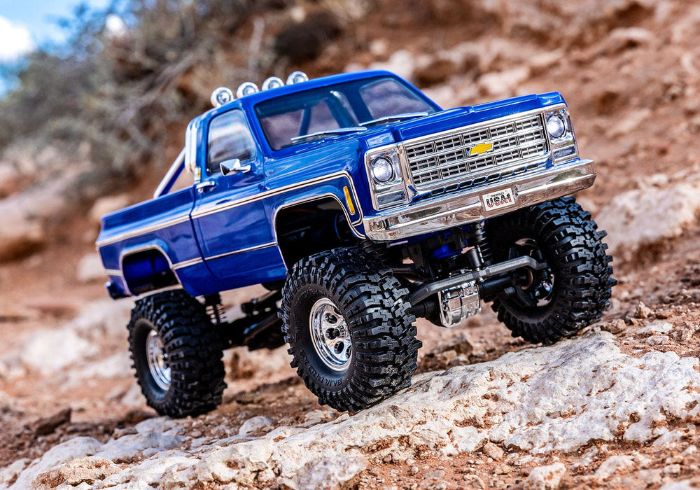 TRA97064-1BLUE Traxxas 1/18 TRX-4M Chevrolet K10 High Trail Truck - Blue(Sold Separately extra battery please ORDER #TRA2821)