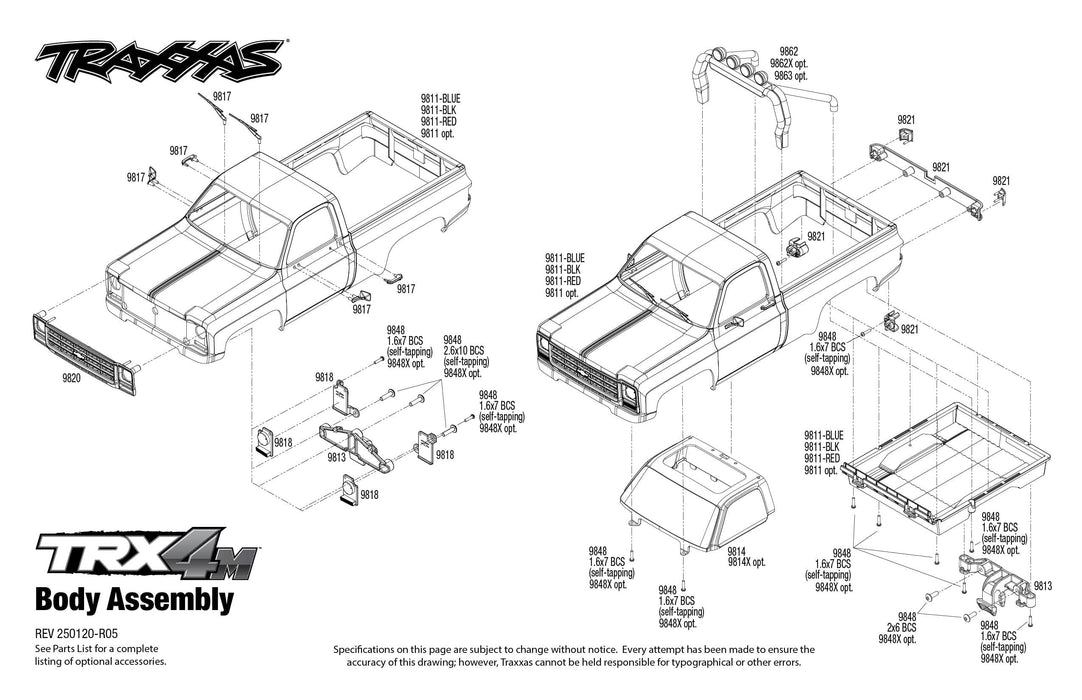 TRA97064-1RED Traxxas 1/18 TRX-4M Chevrolet K10 High Trail Truck - Red (Sold Separately extra battery please ORDER #TRA2821)