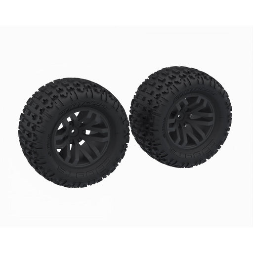 ARA-1608 dBoots 'FORTRESS MT' Tire Set Glued, Black (2)