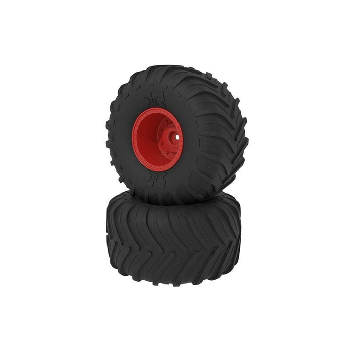 ARA-2534 dBoots Chevron MT Tire Set, Glued, Red