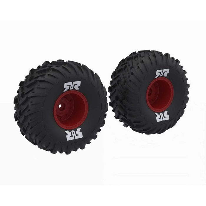 ARA-2574 dBoots Cut Chevron MT Tire Set Glued, Red