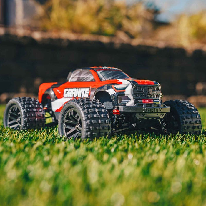 ARA2102T2 1/18 GRANITE GROM MEGA 380 Brushed 4X4 Monster Truck RTR with Battery & Charger, Red (FOR A EXTRA BATTERY PLEASE ORDER SPMX142S30H2)