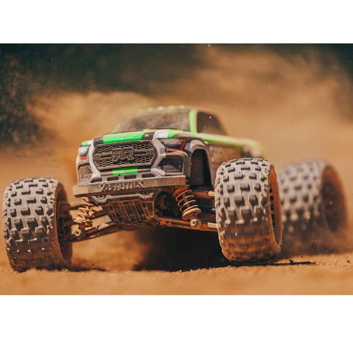ARA2102T3 1/18 GRANITE GROM MEGA 380 Brushed 4X4 Monster Truck RTR with Battery & Charger, Green (FOR A EXTRA BATTERY PLEASE ORDER SPMX142S30H2)