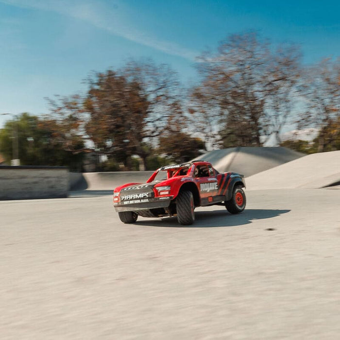 ARA2104T1 MOJAVE GROM MEGA 380 Brushed 4X4 Small Scale Desert Truck RTR with Battery & Charger, Red/Black(FOR A EXTRA BATTERY PLEASE ORDER SPMX142S30H2)