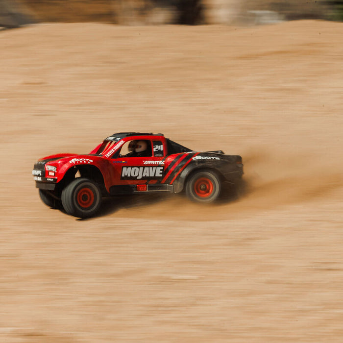 ARA2104T1 MOJAVE GROM MEGA 380 Brushed 4X4 Small Scale Desert Truck RTR with Battery & Charger, Red/Black(FOR A EXTRA BATTERY PLEASE ORDER SPMX142S30H2)